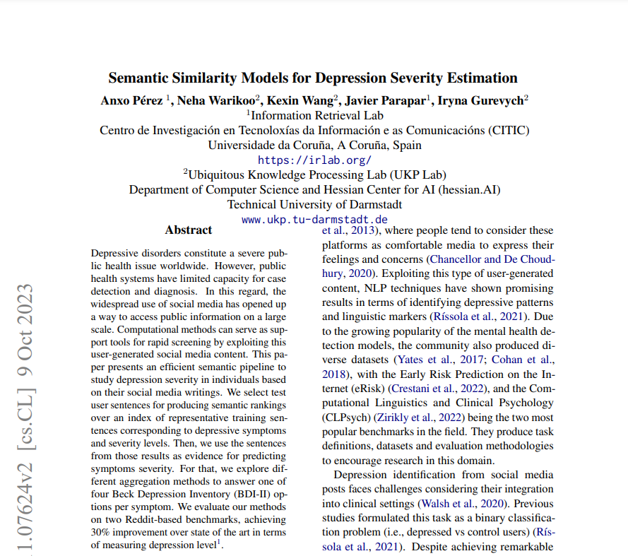UKPLab's tweet photo. Check out the full paper on arXiv and the code on GitLab – we look forward to your thoughts and feedback! (9/9) #NLProc #eRisk #EMNLP2023

📄 https://t.co/zh66blPsYc
⌨️ https://t.co/Hy80cFgXu7

And follow our authors @anxo6ila, @KexinWang2049, @NehaWarikoo &amp; @IGurevych! https://t.co/zc6Tk23t5G