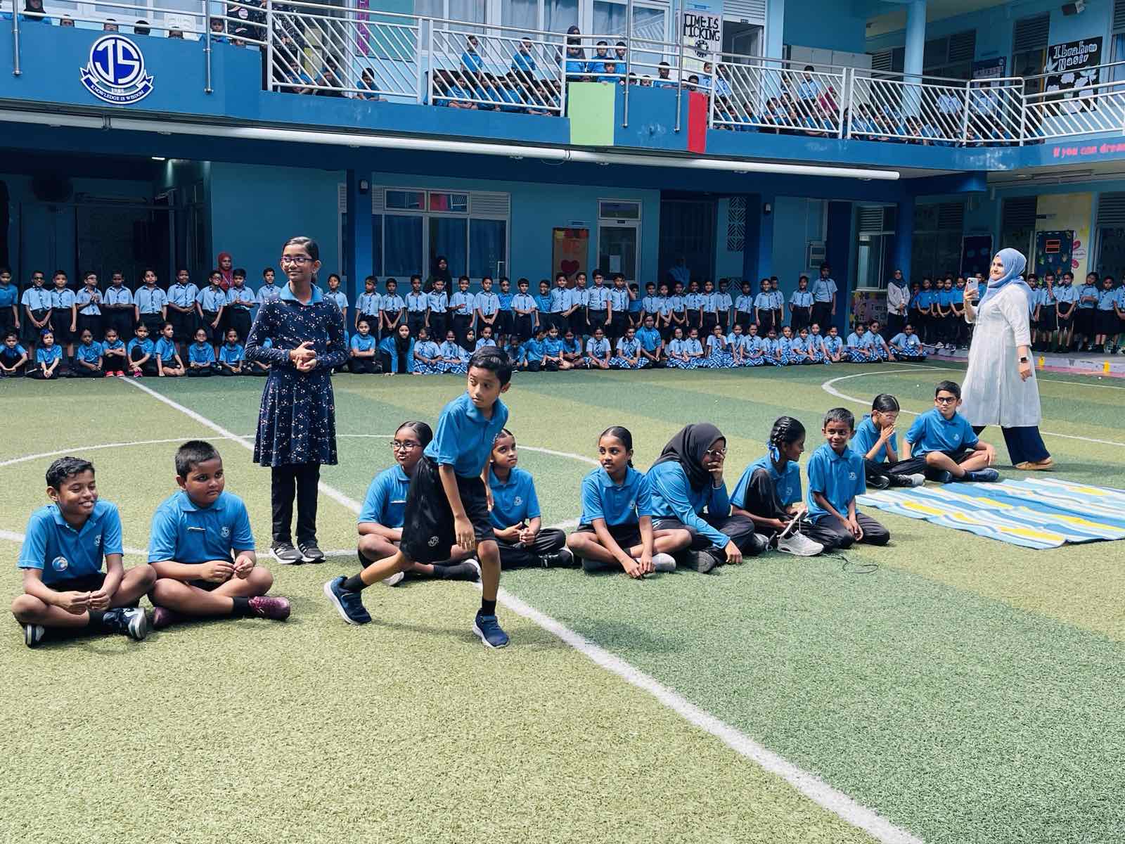 A student at Jamaluddin School playing for the Maldives National