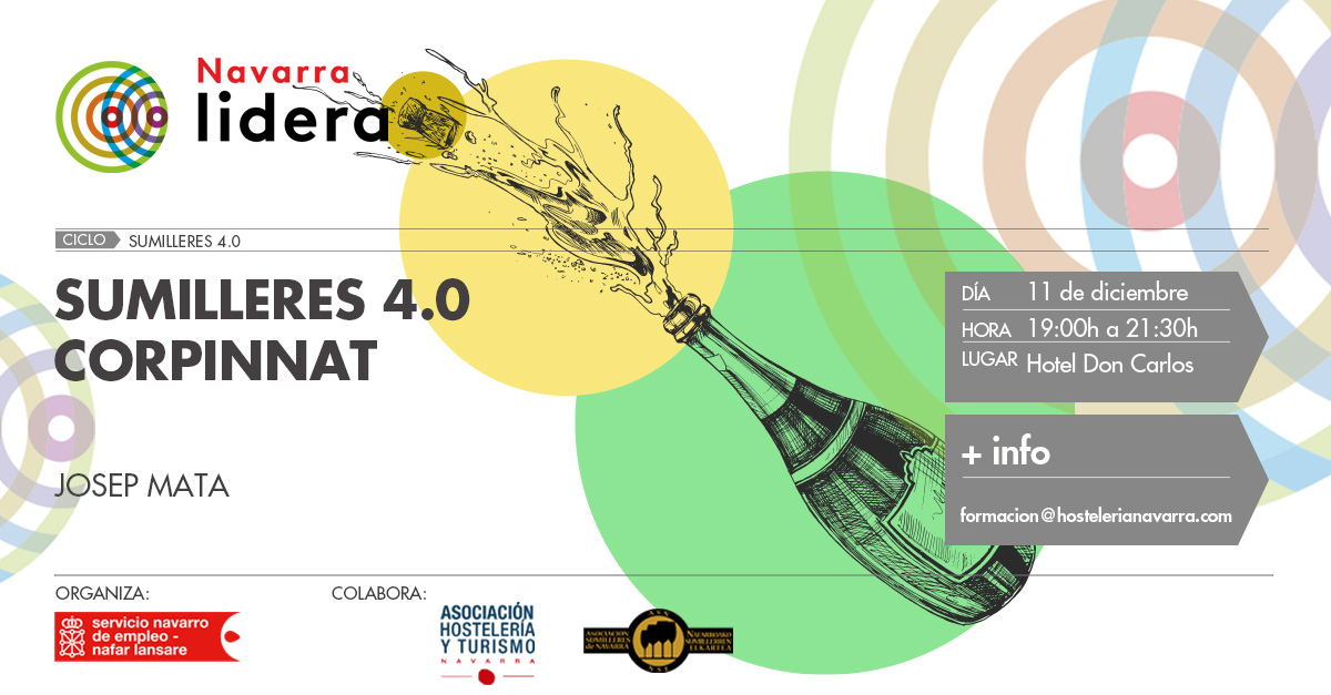 🥂✨ ¡Atención amantes del vino! 🍾🎉 La jornada de Espumosos de Corpinnat se acerca.
📅11 de diciembre
🕖19:00
🏨Hotel Don Carlos
¡Ven a disfrutar de las mejores burbujas!
Acción organizada dentro del programa #NavarraLidera de <a href="/empleo_na/">Empleo - Lansare</a> junto con <a href="/hostnavarra/">AEHN Hostelería Navarra</a>