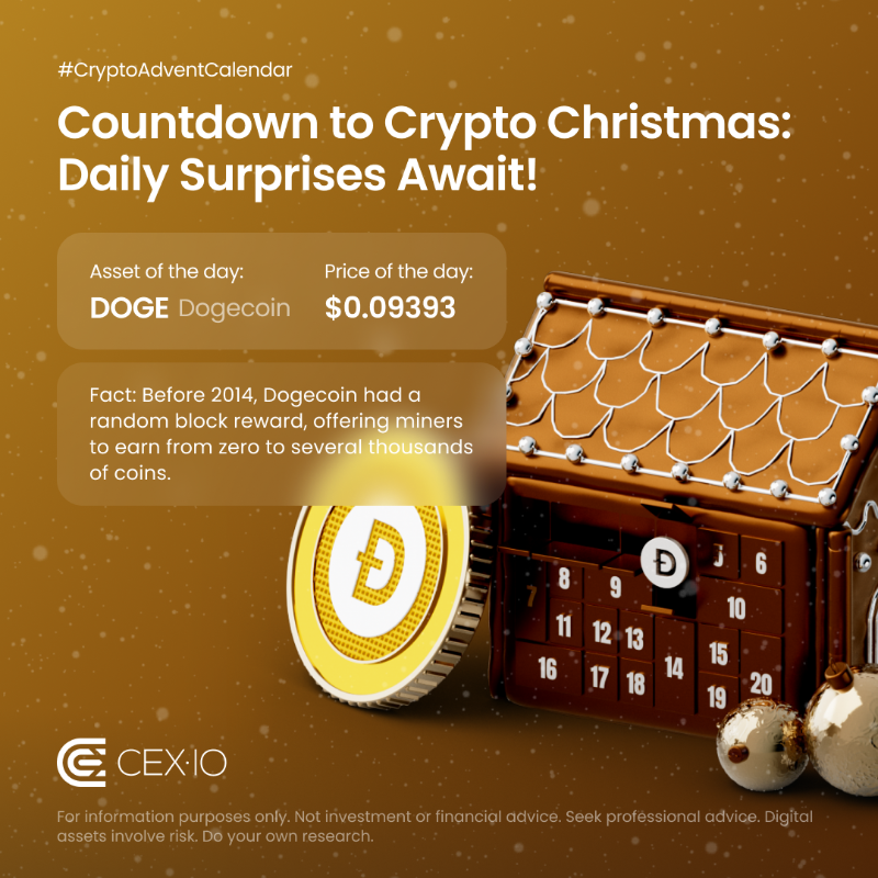cex_io's tweet photo. 🎄 #CryptoAdventCalendar — Dogecoin (DOGE).

🔄 Like &amp; retweet this post for a chance to win 50 $DOGE.

💱 Trade DOGE on Exchange Plus — https://t.co/0g60ZdfGJk

Exchange Plus is currently not available in the U.S.

@dogecoin #doge #dogecoin