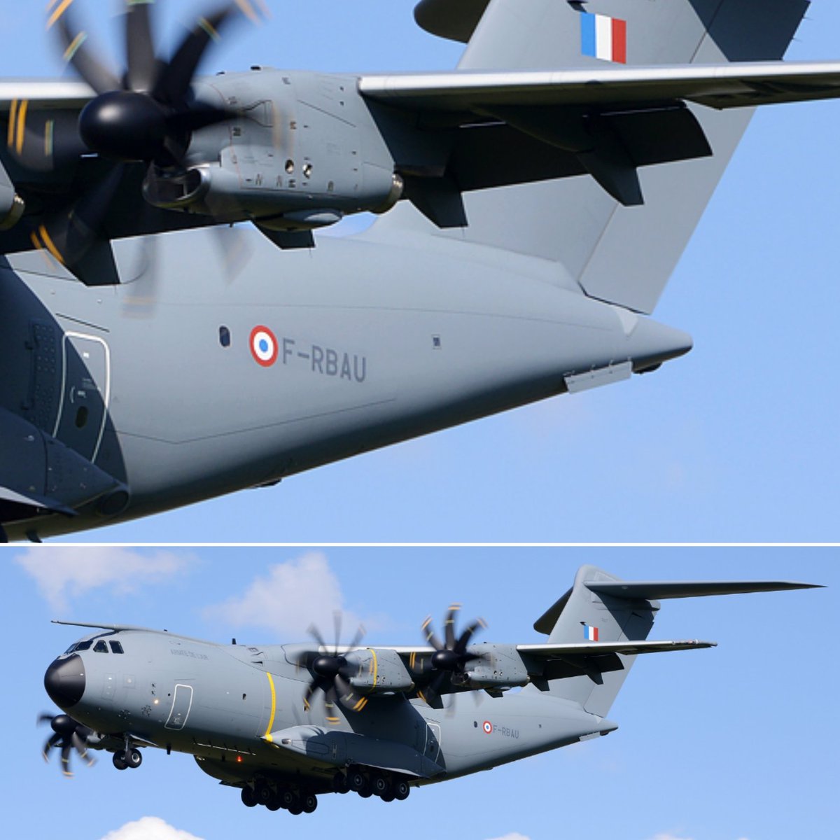 LebanonJets's tweet photo. Militay: #FRBAU Armée de l'Air French Air Force #A400M Serial #0127 hex code #3B775F as #CTM2086 is hidden from public tracking yet caught the aircraft on the way to #Beirut from #Evreux Fauville Air and Space Force base https://t.co/2BQ7uusag6