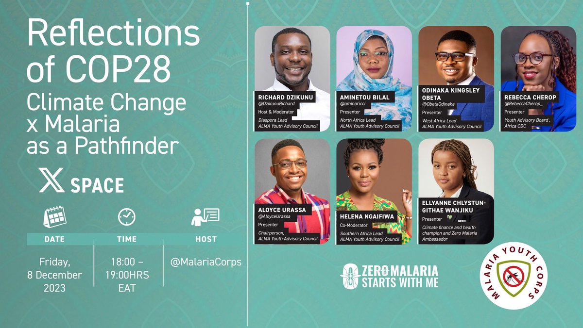 📢 Its today X Space on Reflections of  #COP28 ! 

Hosted and Moderated by <a href="/DzikunuRichard/">Dzikunu, Richard</a> <a href="/HNgaifiwa/">Helena Ngaifiwa</a> 

Join us - let’s act now to build a stronger , safer world better prepared to tackle climate crisis.

🗓: 08/12/2023
⏰️: 6pm EAT
🔗 : x.com/i/spaces/1YpJk…