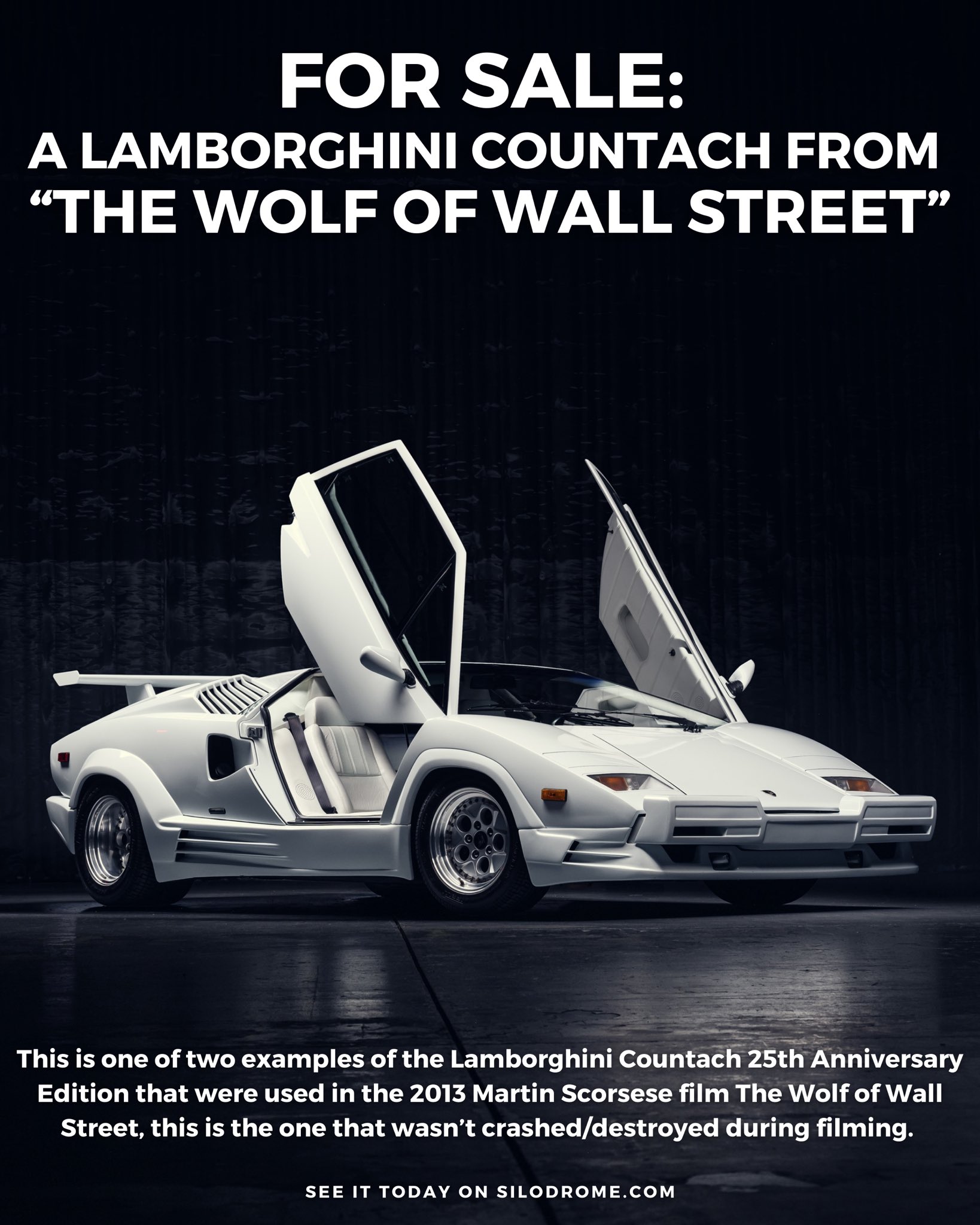 The Real Wrecked Lamborghini Countach From Wolf of Wall Street Is For Sale