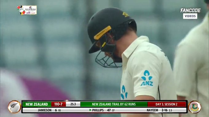 Glenn Phillips: the lone warrior for New Zealand. 87 off just 72 👏 📹 Credits: Twitter/FanCode