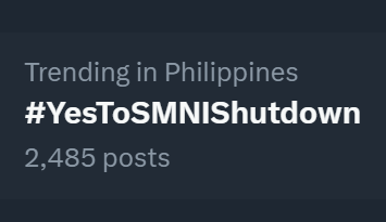 Hahahaha! Day 3 na tong hashtag nito.😂
#YesToSMNIShutdown