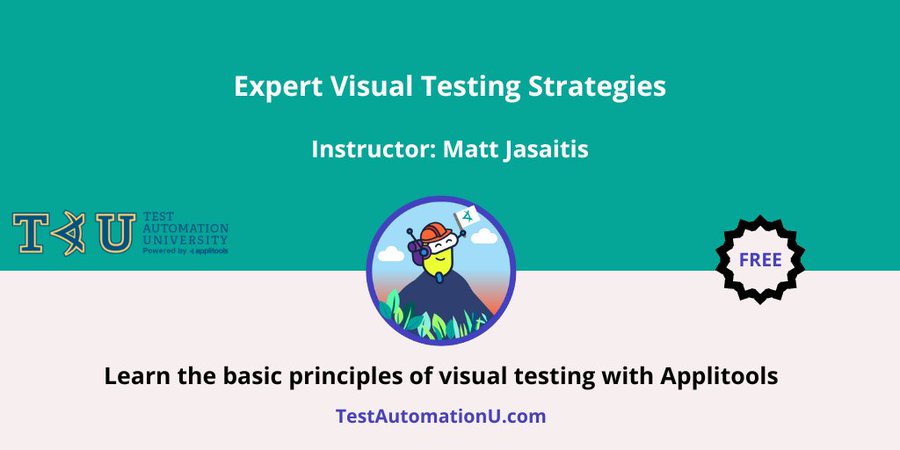 Check out ‘Expert Visual #Testing Strategies’ by Matt Jasaitis! 

This is the 3rd part of our learning series about automation testing with Applitools Visual #AI ⤵️ 

applitools.info/9q3