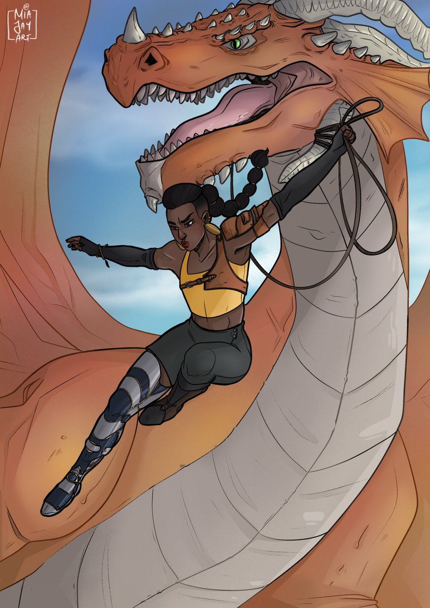 Original characters from a story my wife and I have been writing for… oh, just the last 20 years. 😂 Finally feeling more comfortable drawing dragons. 🧡😌