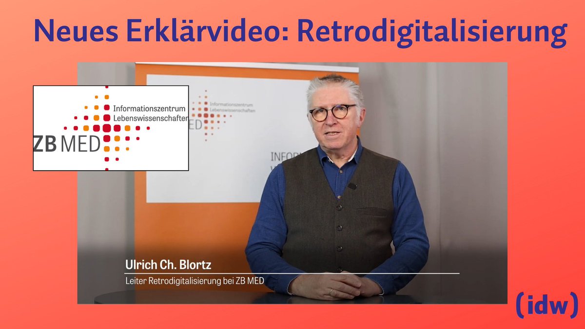 Informationsdienst Wissenschaft - idw (@idw_online) on Twitter photo Altes Wissen neu erschließen: Das ist die Aufgabe der Retrodigitalisierung. Was genau das ist - darum geht es im neuesten Erklärvideo des <a href="/ZB_MED/">ZB MED - Informationszentrum Lebenswissenschaften</a>
👉Hier gerne anschauen: nachrichten.idw-online.de/sciencevideo/1… Altes Wissen neu erschließen: Das ist die Aufgabe der Retrodigitalisierung. Was genau das ist - darum geht es im neuesten Erklärvideo des <a href="/ZB_MED/">ZB MED - Informationszentrum Lebenswissenschaften</a>
👉Hier gerne anschauen: nachrichten.idw-online.de/sciencevideo/1…