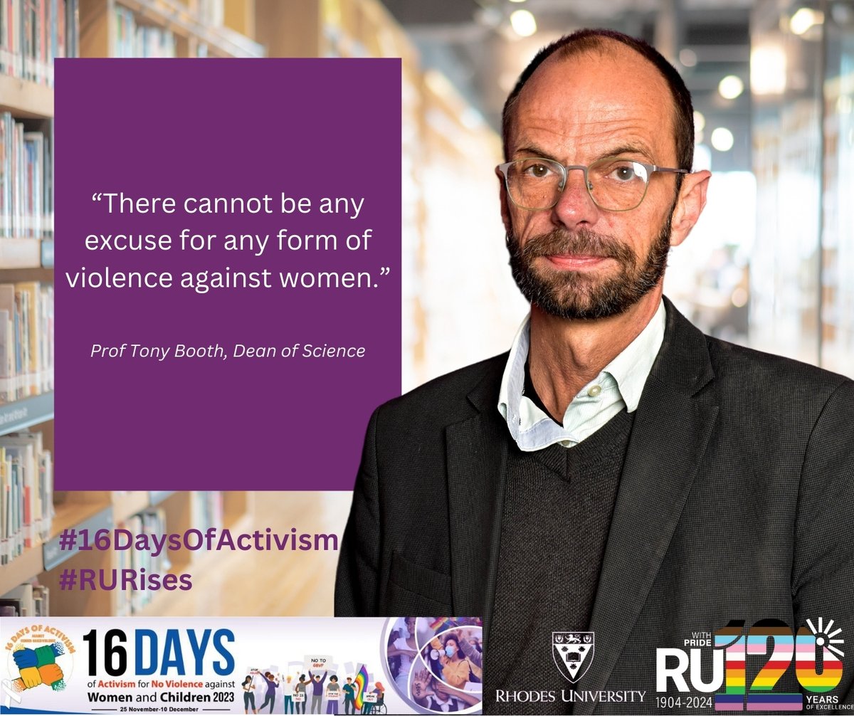 Rhodes_Uni's tweet photo. Prof. Tony Booth reminds us to unite to break the silence and build a safer world for all women. He highlights an important contributor to the scourge of GBV - victim-blaming.

📢👩‍⚖️ 
#16DaysOfActivism #RURises

Report GBV to m.buso@ru.ac.za or 046 603 8187 https://t.co/dT3N10oFTv