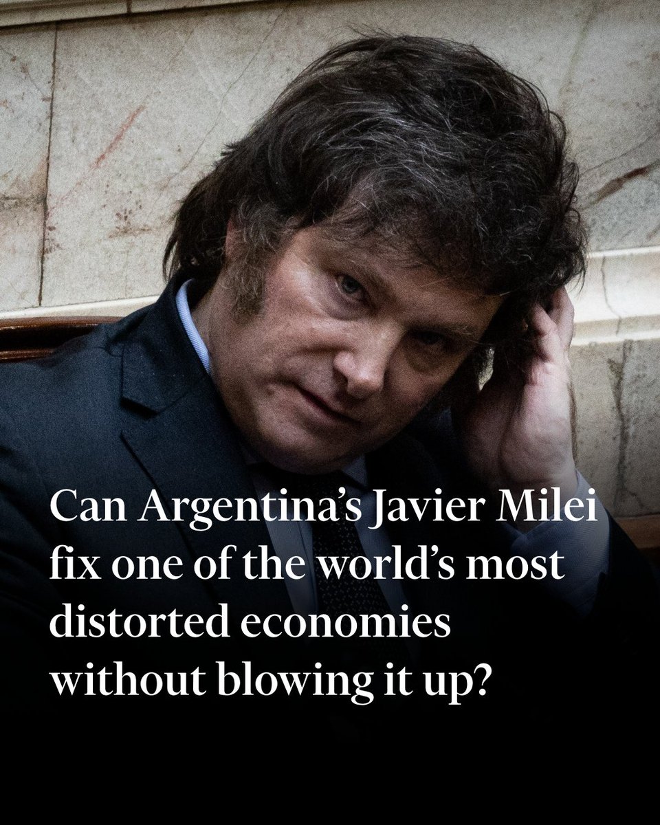 FT's tweet photo. From chronic overspending to stubborn inflation, Argentina’s new president faces one of the world’s toughest economic challenges https://t.co/7mDGpCv23u https://t.co/ox07Oaz2aN