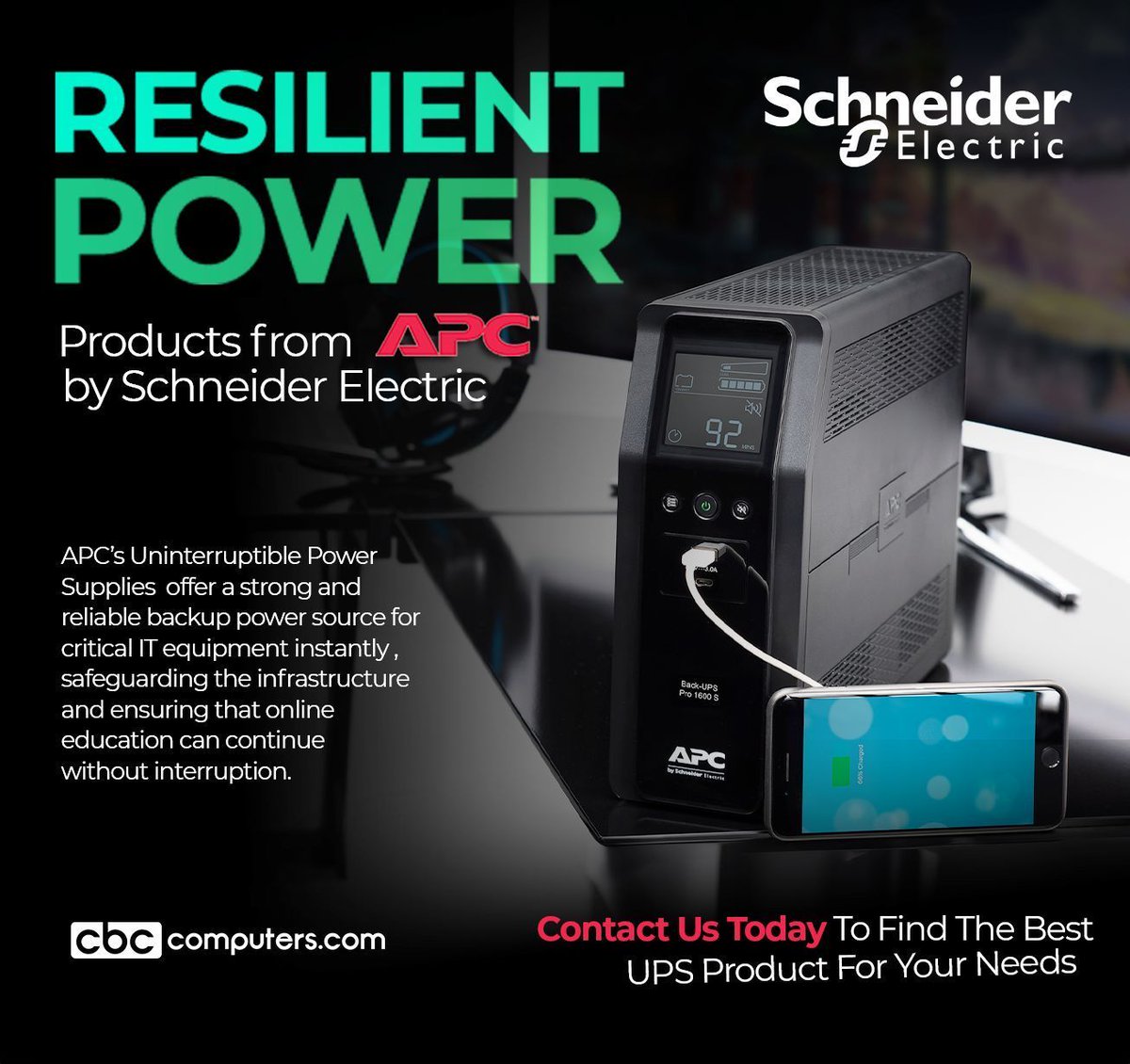 Never miss a beat in education! Discover the security and continuity APC by Schneider Electric UPS solutions brings to schools. Empower your learning environment.

#APC #APCUPS #UPS #EdTech #EducationalTechnology #PoweringLearning #UninterruptedLearning #TechForSchools #APCPower