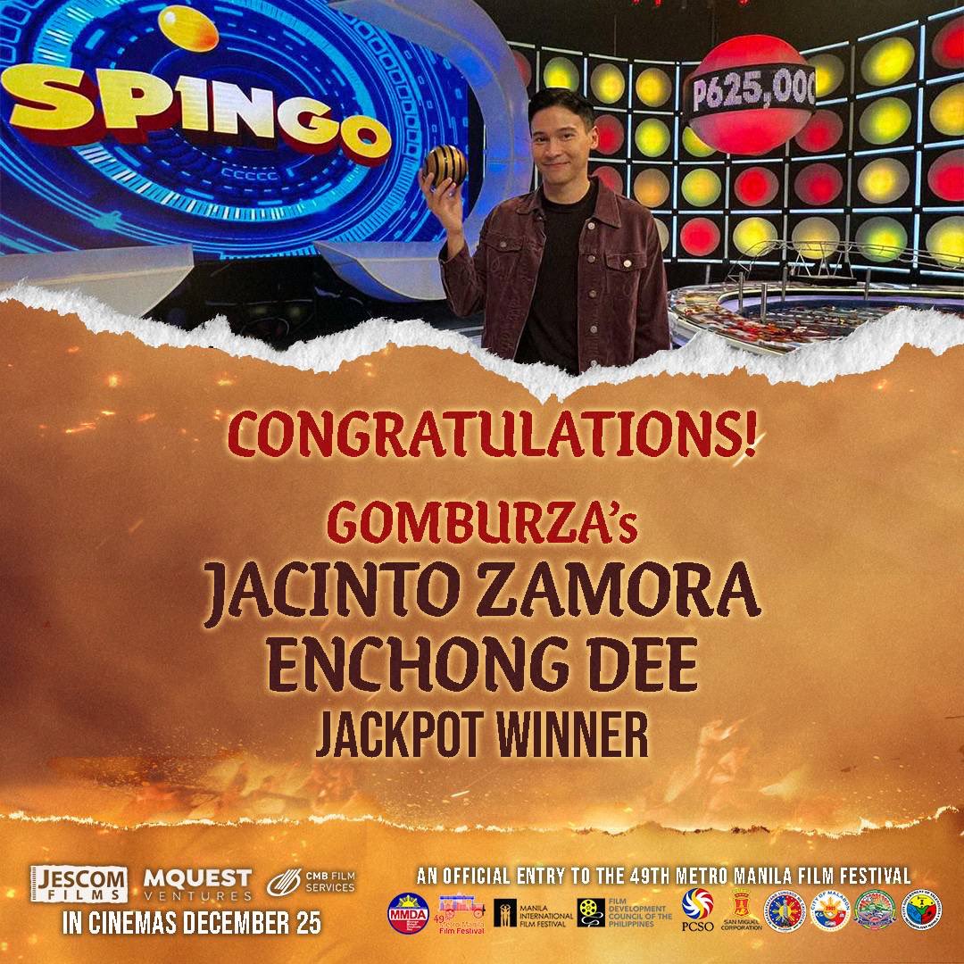 GomBurZaFilm's tweet image. NAKAKA-ALAB NG PUSO! CONGRATS, Enchong Dee!!! ❤️‍🔥

Nag-uwi ng ₱625,000 jackpot prize ang ating Padre Jacinto Zamora na si Enchong ngayong gabi matapos maki-#SpinGoTV5. Kasama niyang nakilaro ang ating Padre Jose Burgos na si Cedrick Juan at Hermano Pule, Dylan Ray Talon!!! ❤️‍🔥