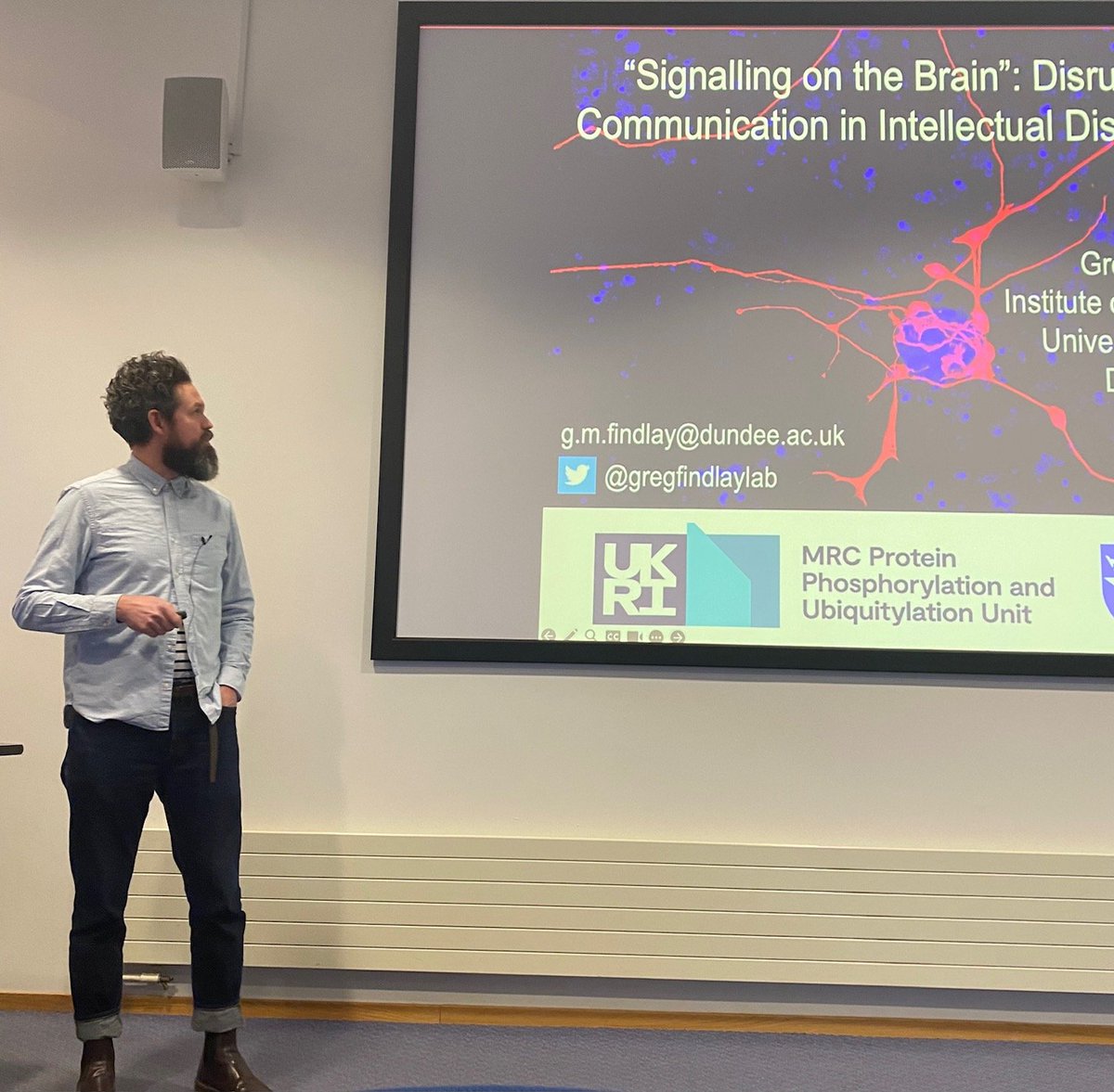 Thrilled to host Dr. Greg Findlay @gregfindlaylab for an insightful talk at our university! 🎓 Thanks to @neural_lab for hosting this engaging session. @mrcppu @AbdnLifeScience 👏 #AcademicExcellence #ResearchTalks