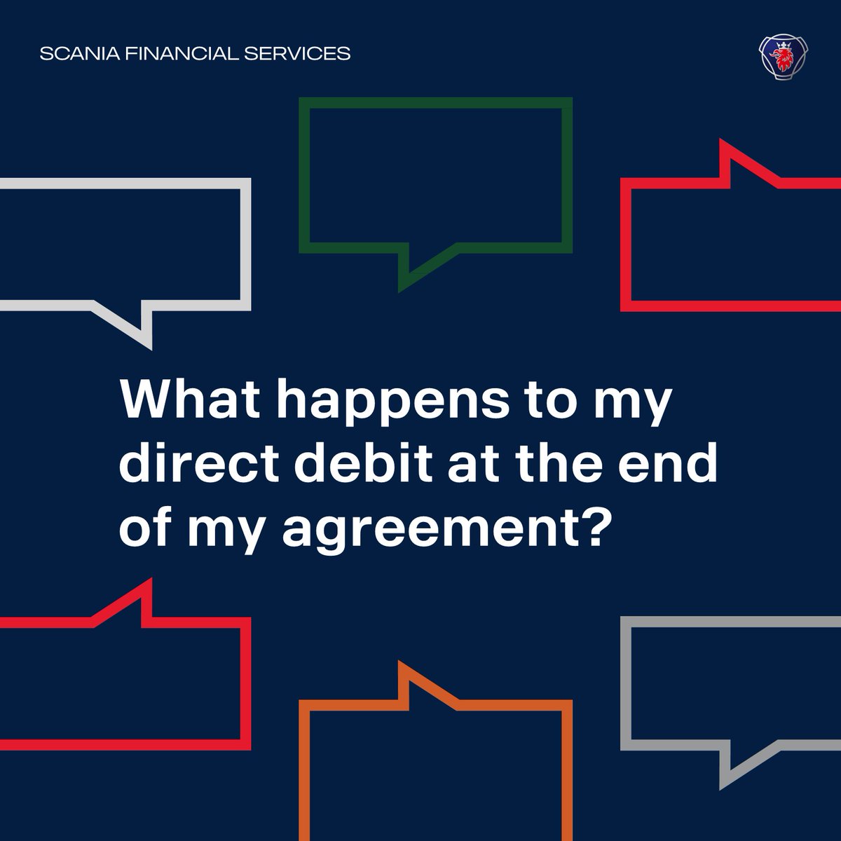Once we have received your final payment, no further requests for payments will be made. We do recommend that you contact your bank to cancel your direct debit mandate. For more answers to our FAQs, visit our website here: bit.ly/3ppIWtb #FAQs #Scania #AssetFinance