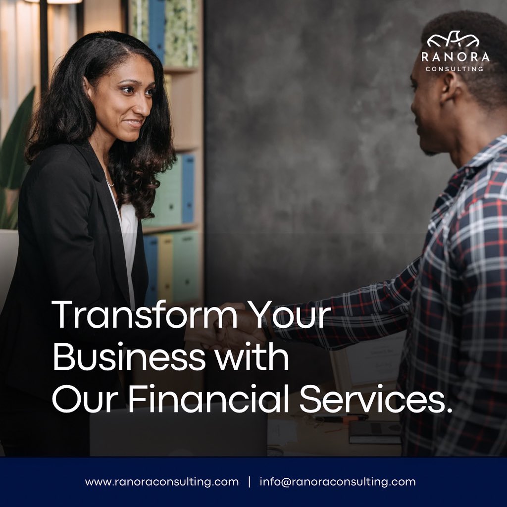 Elevate your business with our financial services-where transformation meets success. Let's reshape the future of your venture together. 
#FinancialTransformation #BusinessSuccess
#UnlockYourPotential 
#ranora