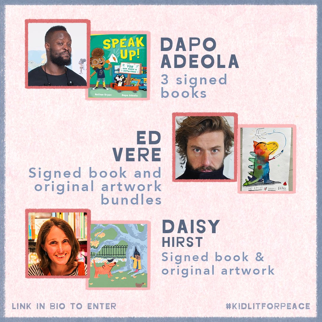 ed_vere's tweet photo. I’m taking part in #kidlitforpeace - a charity art raffle with prizes from U.K. &amp; Ireland’s kid’s book authors &amp; illustrators. We’re raising funds for Palestine Children’s Relief Fund on JustGiving. This charity sends urgently needed medical &amp; humanitarian aid to children in Gaza https://t.co/9lSxPTSNnO