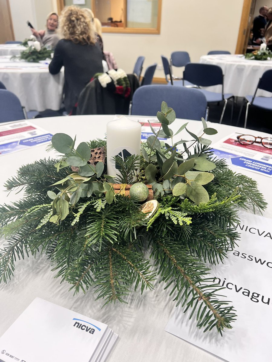 paulamjennings's tweet photo. Our wonderful Christmas table arrangements making an #Impact at every table this morning ❤️ Thankyou for supporting #socialenterprise this morning #NavigationHouse @steppingni https://t.co/JKNcKwedna