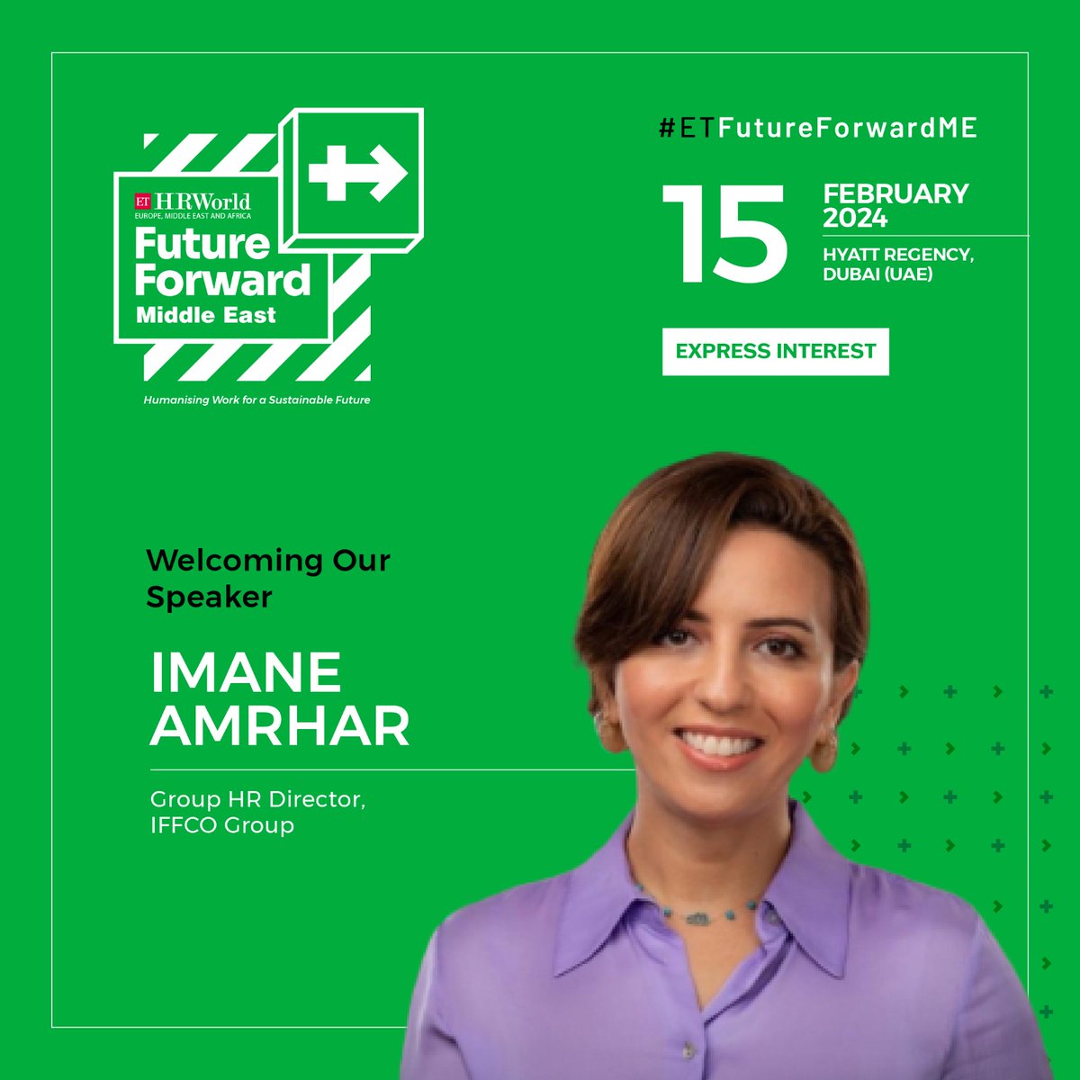 ETHRWorldME's tweet photo. Brace yourself for a game-changing addition to the speaker lineup at #ETFutureForwardME
We're elated to introduce our speaker, @IM_AM__, Group HR Director, @IFFCOGROUP.
Register Now- https://t.co/rTGmeICQLY
#Sustainable #hr #experience #middleeast #futureofwork #hrleaders https://t.co/WoAtM04fyy