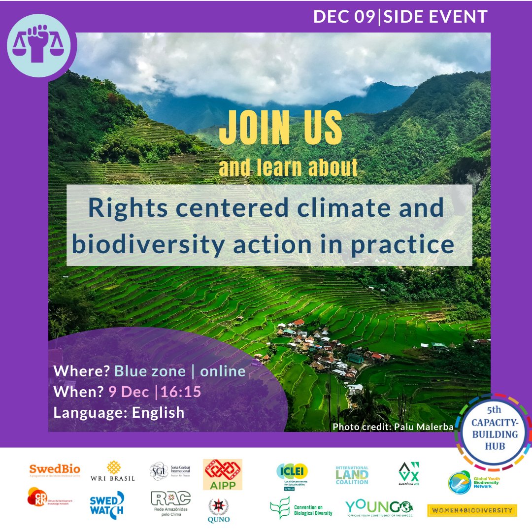 🌎Following #COP28 ? JOIN US TOMORROW⎮Dec 9 ✅Let's learn together about the connection between land rights and solutions to the climate and biodiversity crises. 📍 on site or online 🔗 tinyurl.com/msft28zb