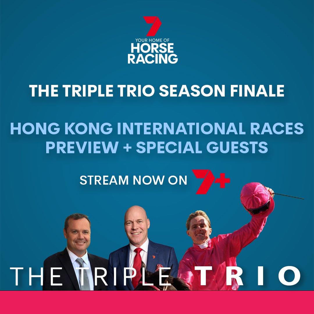 7horseracing's tweet photo. Get set for a MASSIVE Sunday at Sha Tin with The Triple Trio! 🇭🇰

@JaseRicho, @HKhutchi and R.S. Dye preview the big Group 1s as well as speaking to IJC winner Vincent Ho, Jamie Richards, James McDonald and Ryan Moore.

STREAM NOW ➡️ https://t.co/49EPj0uC98

@HutchisHonkers https://t.co/01AwAfVuOd