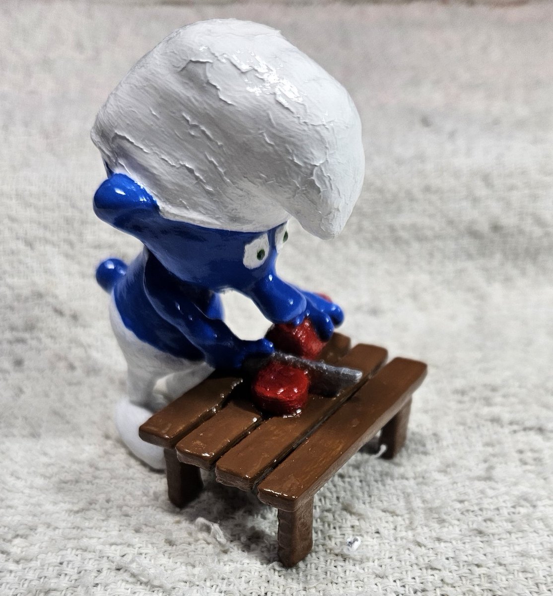 3d printed and painted Chef Smurf I guess you could call him.. . . . . #3d #3dprint #3dprinted #3dprinting #3dprinter #smurf #smurfs #chefsmurf