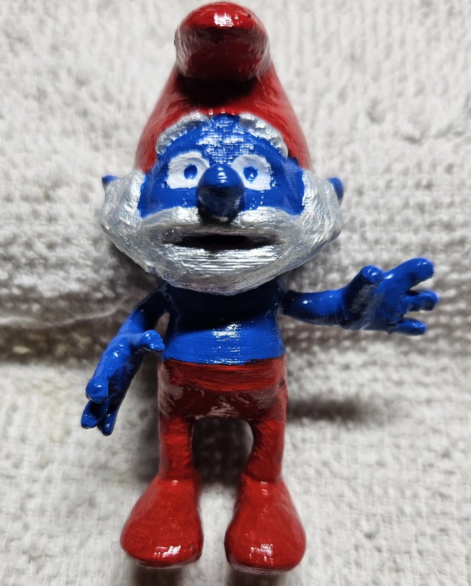 3d printed and painted Papa Smurf . . . . #3d #3dprint #3dprinted #3dprinting #3dprinter #smurf #smurfs #papasmurf