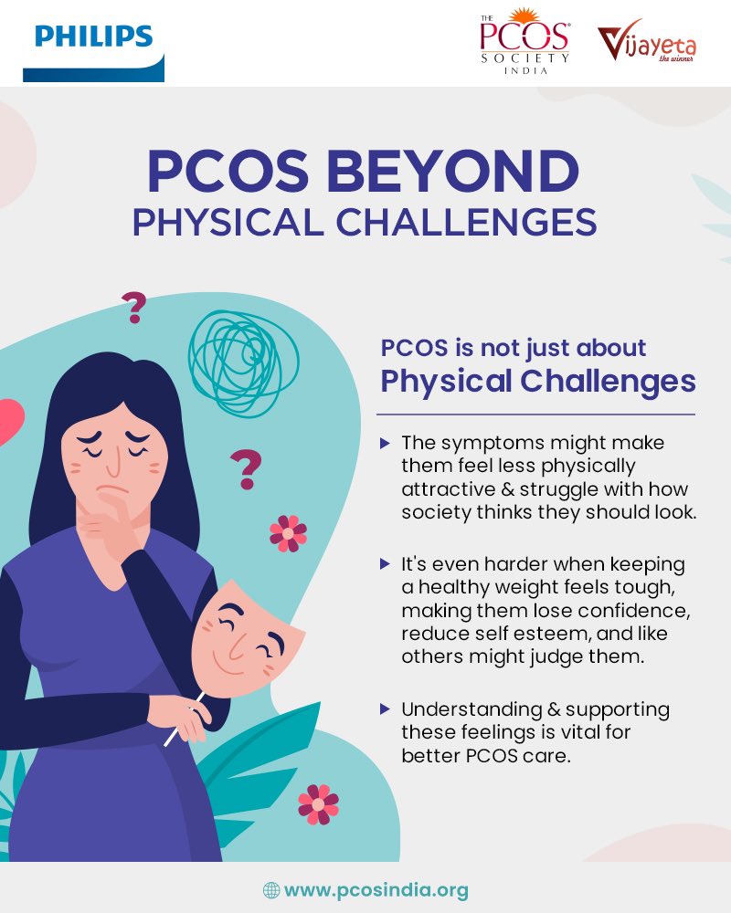 ThePCOS_India's tweet image. Supporting women facing societal expectations, weight struggles, and emotional well-being is key for comprehensive PCOS care and treatment.
#pcossymptoms #pcosproblems #pcosacne #symptoms #pcoshormones #pcoslifestyle #pcosweightloss
#PCOSJourney #pcosobesity
#pcoschallenges