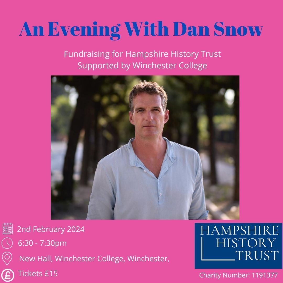 For just £15 each, join the @thehistoryguy at New Hall, Winchester College, on Friday 2nd February 2024 from 6:30 to 7:30pm. Tickets can be purchased here: buff.ly/3Rdqs8P. We look forward to seeing you there! #winchesterheritageopendays #hampshirehistorytrust #dansnow