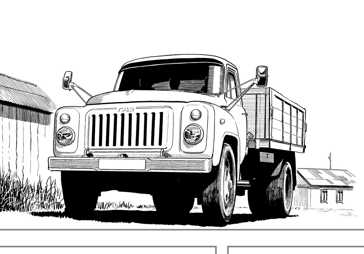 本日発売のヤングアニマル『#チェルノブイリの祈り』。 第7話は被災地に残されたペットを殺処分する男の物語。 普段はAK-74小銃ばかり描いていますが今回はモシン・ナガン。ダンプカーはGAZ-53。 あと…好きを仕事にできるって幸せですね。  漫画・熊谷雄太( @pa75727 ) 