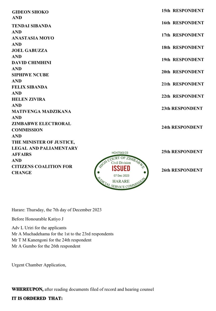 zimlive's tweet photo. #UPDATE Pedzisayi Scott Sakupwanya (Zanu PF) has won in Mabvuku Tafara uncontested after Justice Never Katiyo on Thursday withdrew an order he earlier issued barring 8 recalled CCC MPs from running in Saturday’s by-elections. A new order adds Munyaradzi Kufahakutizwi to ban list https://t.co/3GREfa2pic