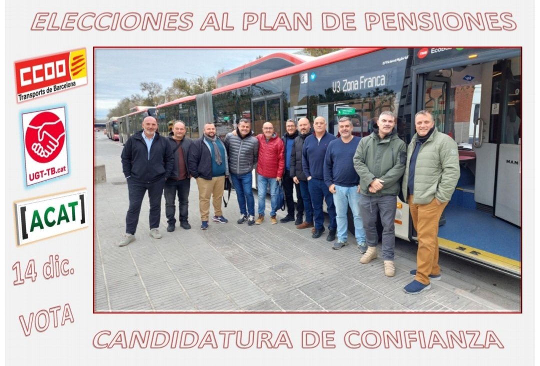 14 de diciembre. Elecciones al Plan de Pensiones de TB.