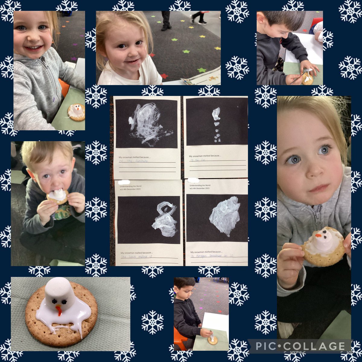 The children have loved the frosty weather this week ⛄️❄️🌨️ This led to conversations about snowmen and what happens to them. We were so impressed with the scientific ideas that the children came up with! #lava #dragonbreath #thesun #science @Inspire_Ashton @TrustVictorious