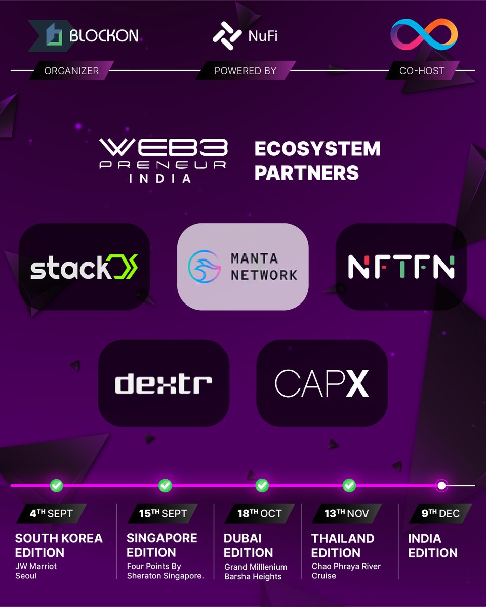 🚀 Fueling Growth: Shape the Ecosystem alongside Visionary Ecosystem Partners for #Web3Preneur - India! 🌐✨

Join us on an exploration of the unfolding narrative of #blockchain in the vibrant #Web3 landscape, where innovation and insights collide! 🌟

#IBW2022