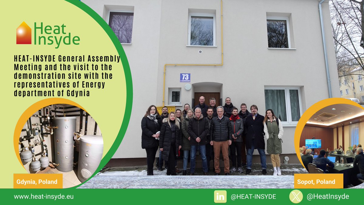 🔋 HEAT-INSYDE consortium gathered for the last challenging steps to meet the ambitious final stage of the project
🏘️🔗Check the news piece to learn more and have a llok at the guided tour to the social housing building of #Gdynia
heat-insyde.eu/2023/12/08/hea…