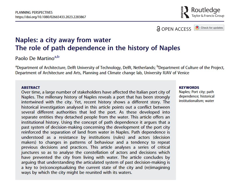 PlanningPersp's tweet photo. #MidweekRead Paolo De Martino @pdmarchitetto takes us to look at a different side of #Naples #history that #detached people away from the #water:
https://t.co/gLRF7K7NBR
@tandfhss
#Italy #Port https://t.co/7urtWkbkuF