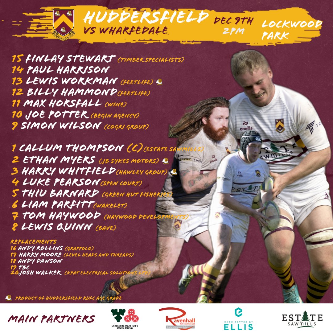 🚨 Line Up Announcement 🚨

❄️After a two week break due to weather conditions, WE ARE BACK at Lockwood Park!!
⏰Kick off 2pm, not 2.15 as previously stated
🏉We Welcome <a href="/wharfedalerufc/">Wharfedale RUFC</a> 

#HRUFC #UTF