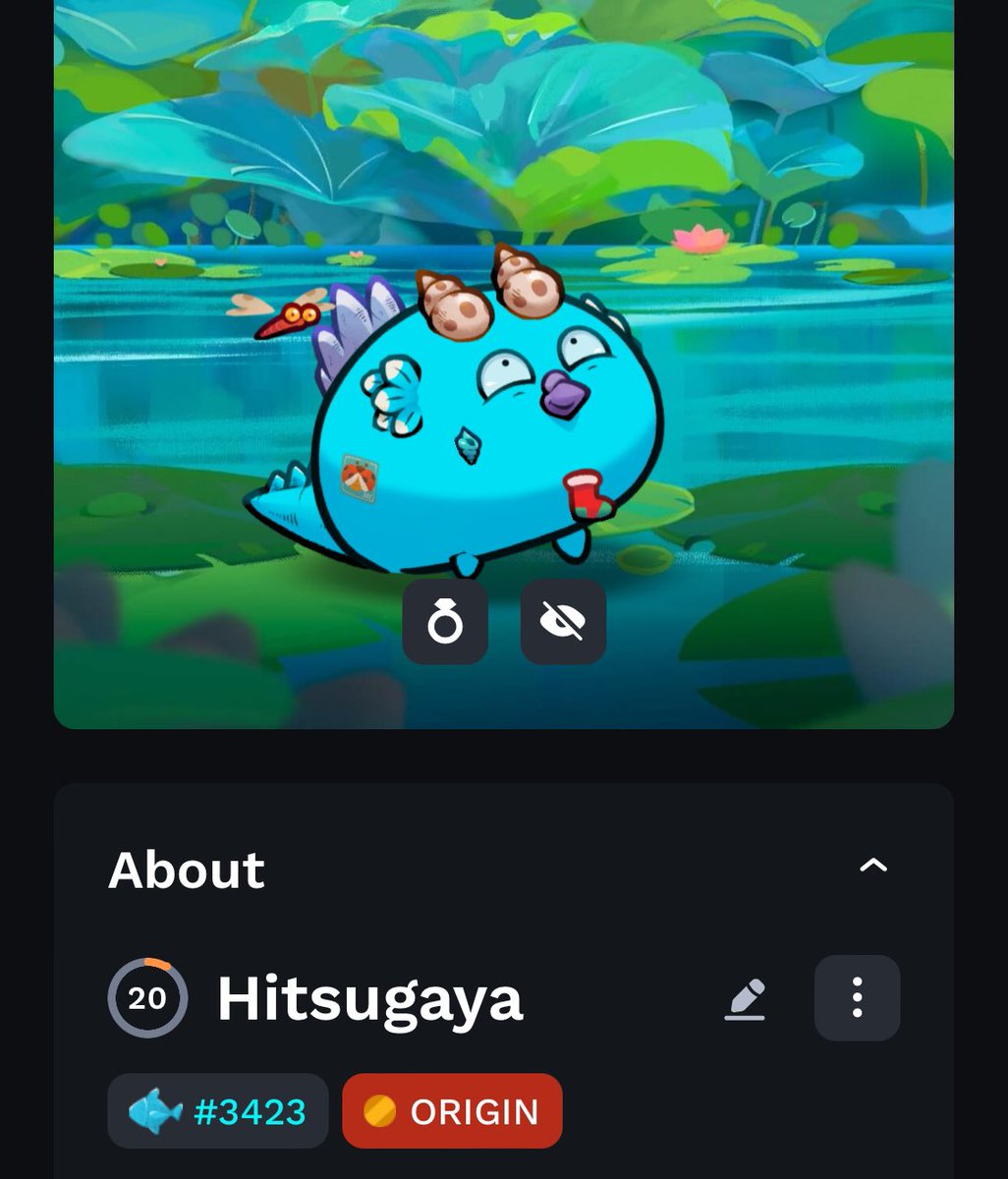 T2Lanz's tweet photo. Hitsugaya (my Non-Mystic Origin Axie) finally ascended to level 20!! 
Been sacrificing a couple hours of sleep to grind but we need a couple more to get you to max lvl buddy🍻LFG🔥🔥

#partevolution #axieisthenextaxie https://t.co/pOM1PJdEzu