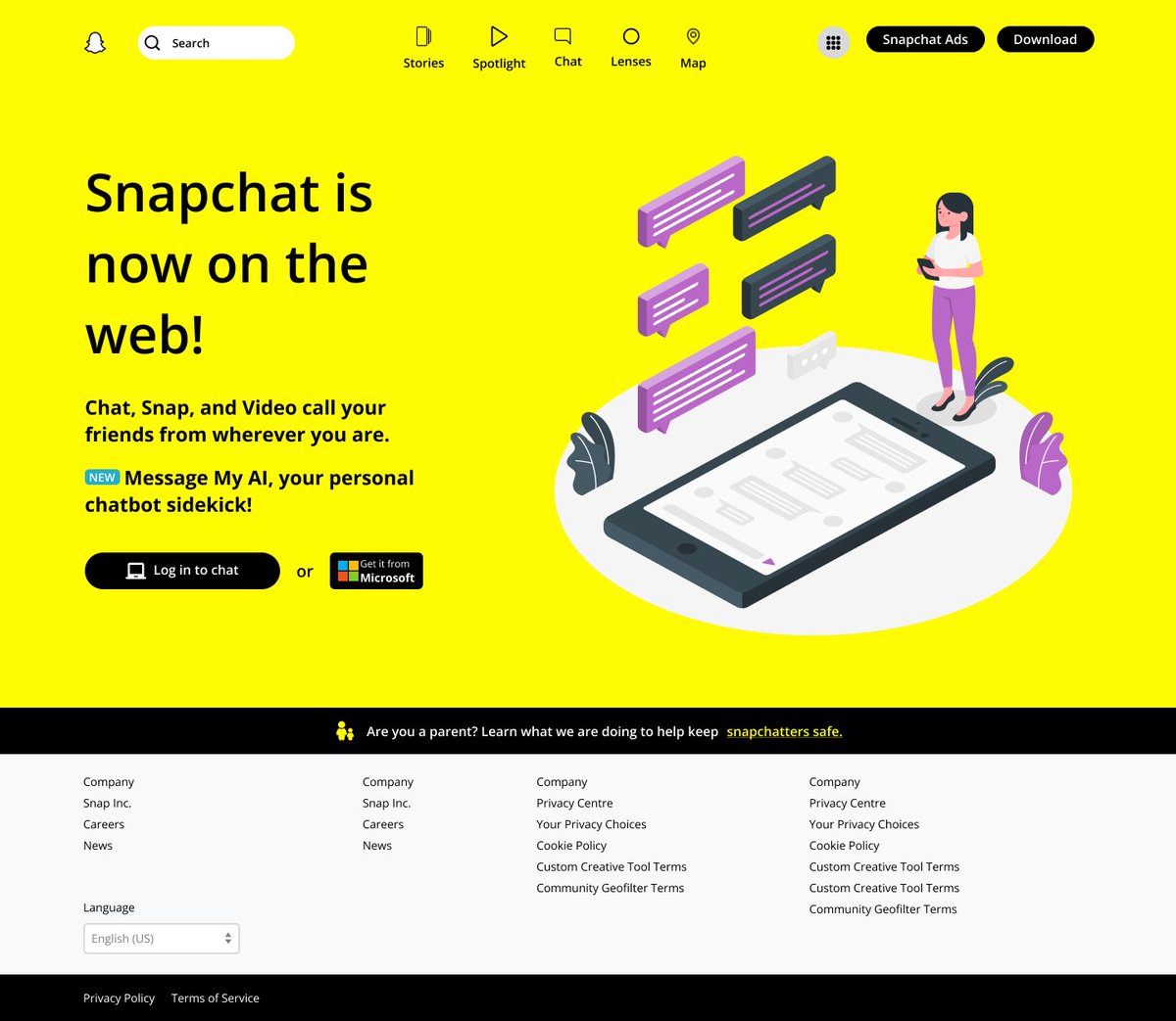 Day 2/20challenge. Snapchat web landing page #replica design #tech #uidesign #uiuxdesign #snapchat