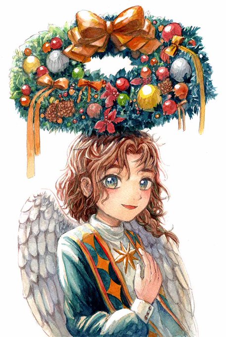 「brown hair wreath」 illustration images(Latest)