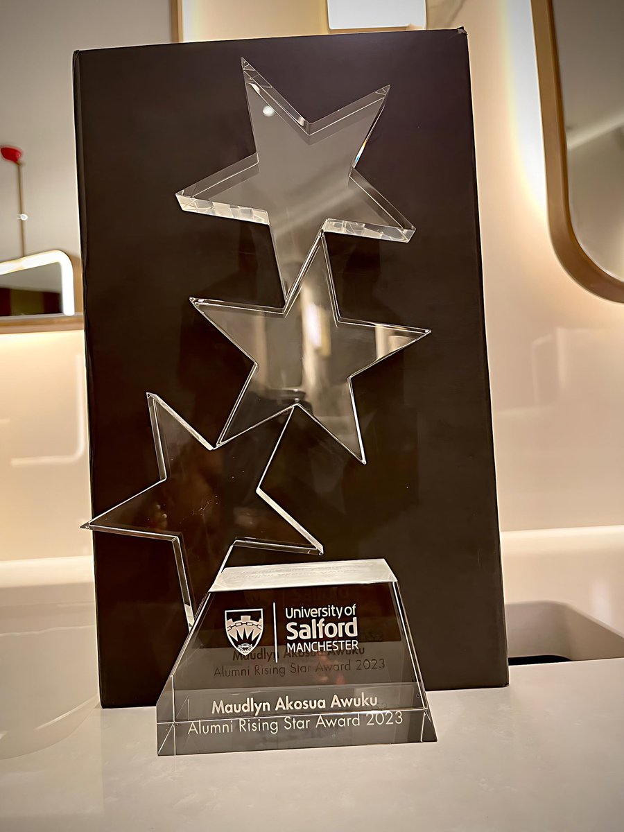 I take pride in being recognised for the Alumni #RisingStar award <a href="/SalfordUni/">University of Salford</a>. A univ where indiv are not only educated but actively encouraged to reach their full potential and emerge as forces for change.

#maudlynakosuaawuku  #maudtivation #genderequality  #Becomeunstoppable