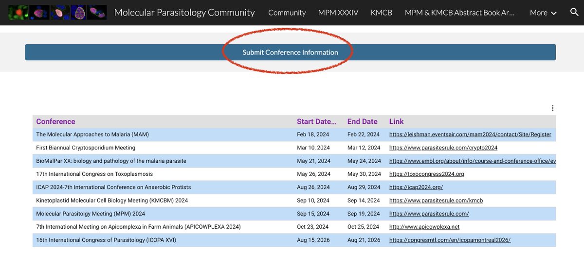 Are you aware of any upcoming parasitology related conferences? Check out the list on the parasitesrule page and contribute information about missing conferences.
🔗parasitesrule.com/othermeetings