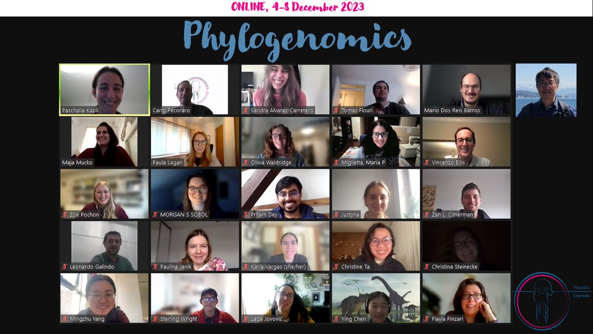 We've been fortunate to glean insights about the intricacies of #Phylogenomics from this stellar team of instructors @PKapli Tomas Flouri @mariodosreis @sabifo4 & @zihengyang Big thanks to the diverse and international group of attendees for joining us this week.