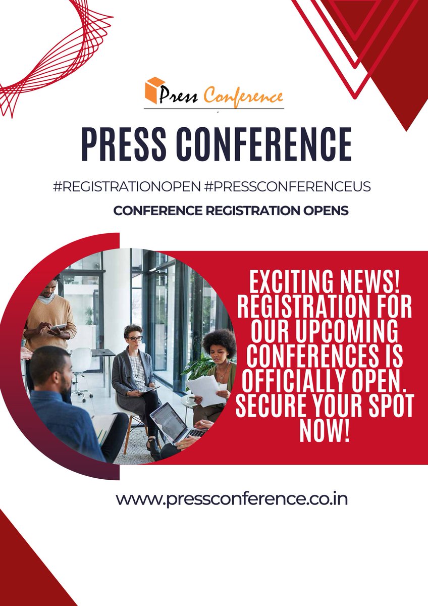 ConferenceUs's tweet image. Conference Registration Opens

Exciting news! Registration for our upcoming conferences is officially open. Secure your spot now! #RegistrationOpen #PressConferenceUS pressconference.co.in