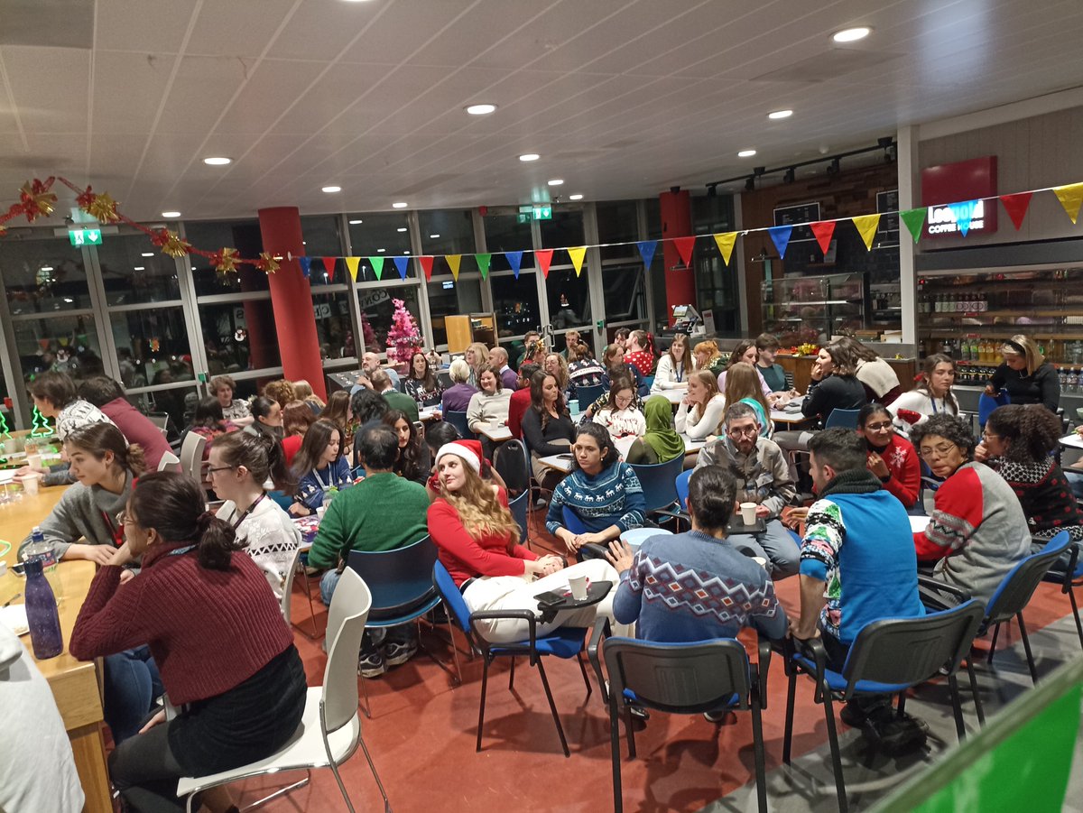 JDrabinska's tweet photo. We kicked off the 🎄🎁Christmas Jumper Day 4 CF 🎁🎄 a little early this year with our @UCD_Conway Christmas Party 🎉! Lots of amazing jumpers and a wonderful community supporting @cf_ireland. Thank you to @eimsryan and her Social Committee for helping organize this! #CJD4CF2023 https://t.co/oEvLXbJs9D