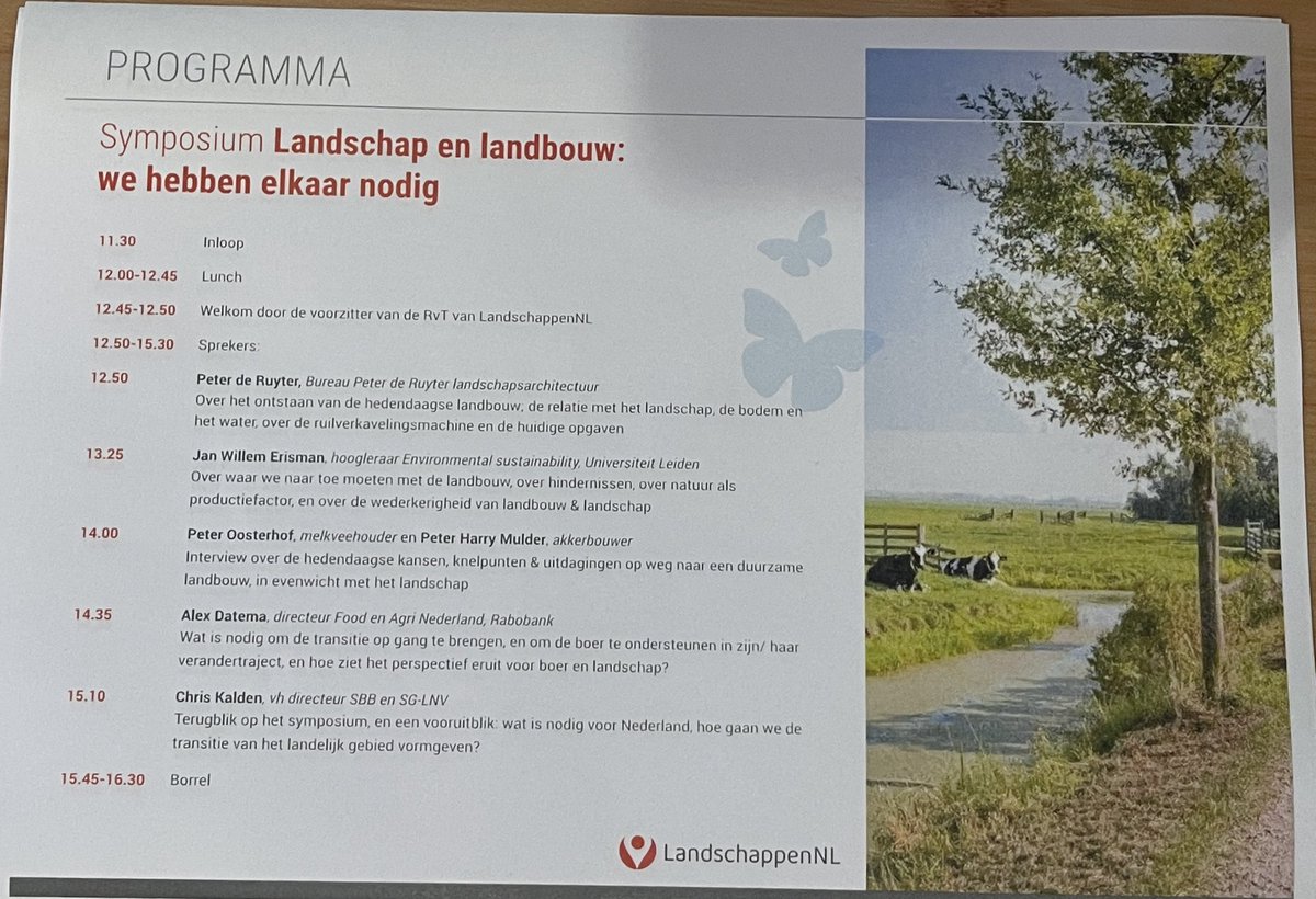 vvgorecht3's tweet photo. Op #landschapssymposium van @LandschappenNL in Putten. Onderwerp: landschap en landbouw; we hebben elkaar nodig. #wijsheidalseenkoe https://t.co/SaEF5lcPOa