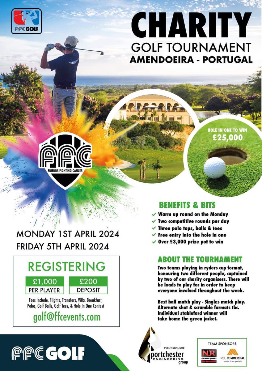 36 golfers have now signed and paid deposits for our Portugal trip on 1st April 

These team dips have just dropped 🔥

Ryder cup format, individuals and pairs 

Lots to be won! Loads going to be raised 🧡