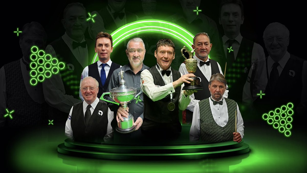 Coming up this Christmas on @channel5_tv, an UNMISSABLE treat for snooker fans 🤍❤️💛💚🤎💙🩷🖤 featuring these @Snookerlegends: @jimmywhite147 @SHendry775 @dennistaylor147 @kendoherty1997 & @JoeJohnson86 with @jvofficialjv, @evans_reanne & @fouldsy147. 🤩 @WorldSeniors