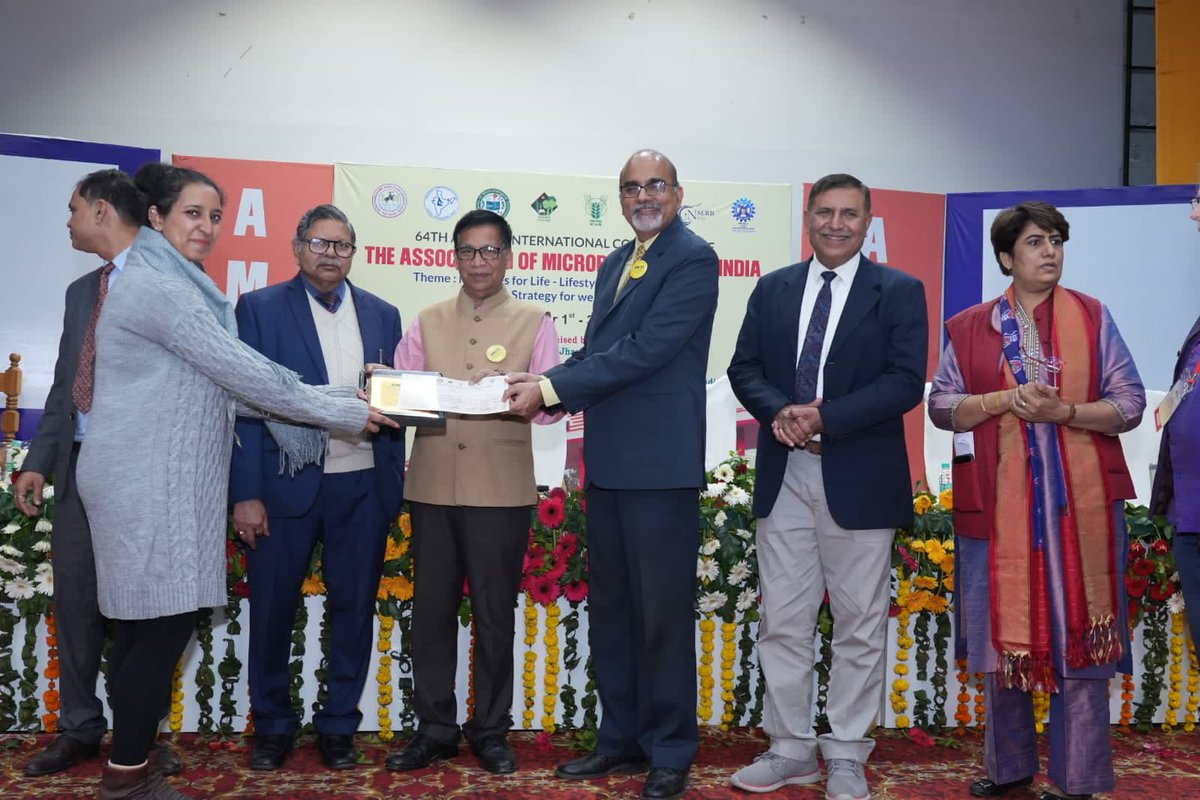 🌟 Exciting News from AMI 2023! 🌟

I am thrilled to announce that I have been honoured with the Best Oral Presentation Award at the 64th Annual International Conference of the Association of Microbiologists of India (AMI 2023). 
#Microbiology #Genomics #Bioinformatics #AMI2023