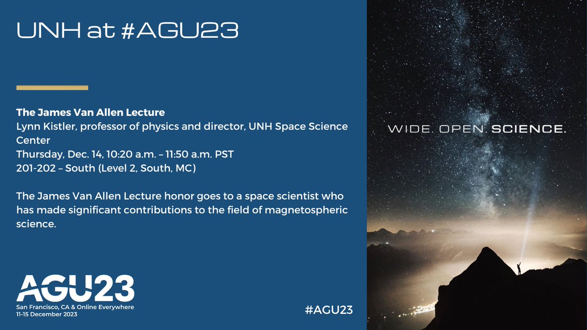 unhresearch's tweet image. Headed to #AGU23? We are! 100+ UNH Earth 🌏, space 🛰️ and ocean 🌊 scientists will present at @theAGU fall meeting. Connect with us at a session, in the poster hall and at  booth #330. Some highlights below; full schedule of @uofnh presentations here ➡️unh.edu/research/unh-a…
