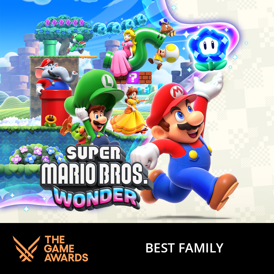 SuperMario_DE's tweet photo. Wowie zowie! #SuperMarioBrosWonder wurde bei den diesjährigen #TheGameAwards als „Bestes Familienspiel“ ausgezeichnet! https://t.co/bgJtOus6ek
